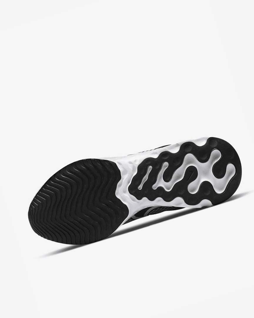 White / Black / Metal Silver / White Nike React Miler 3 Men's Running Shoes | CA_4720