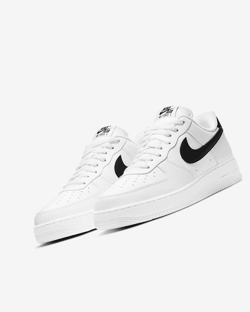 White / Black Nike Air Force 1 '07 Men's Sneakers | CA_4649