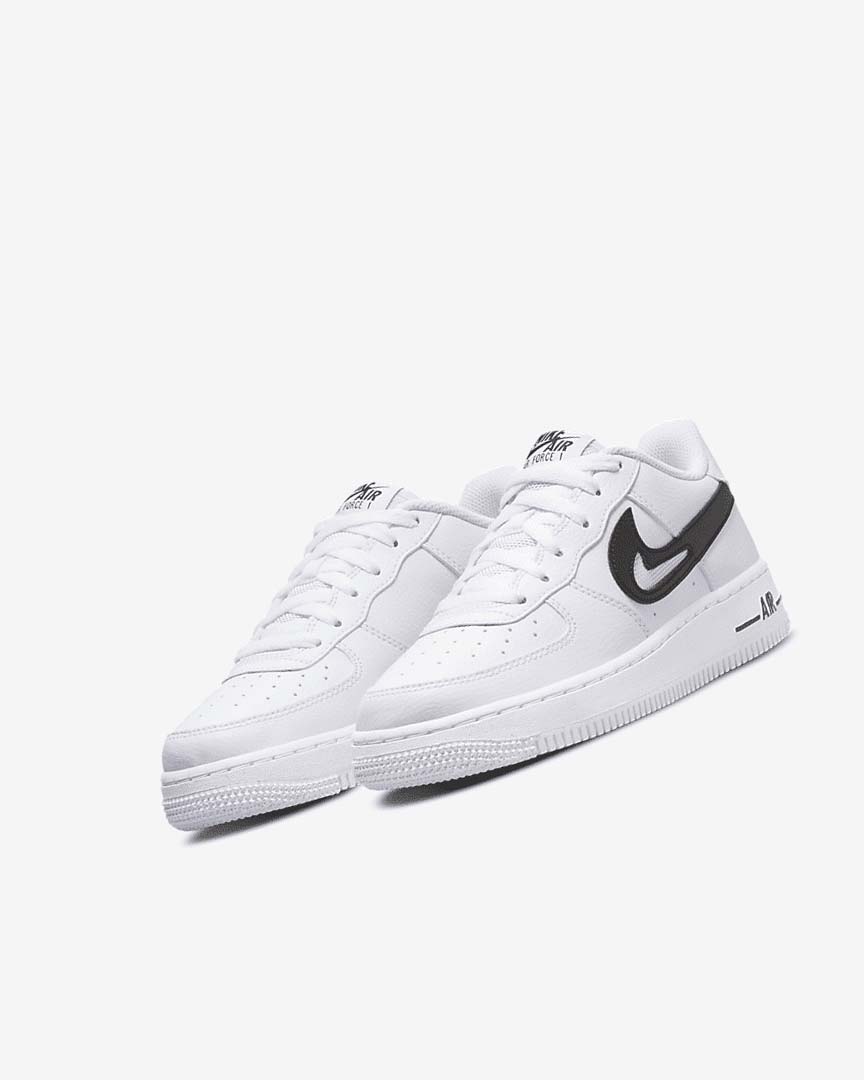 White / Black Nike Air Force 1 Boys' Sneakers | CA_2542