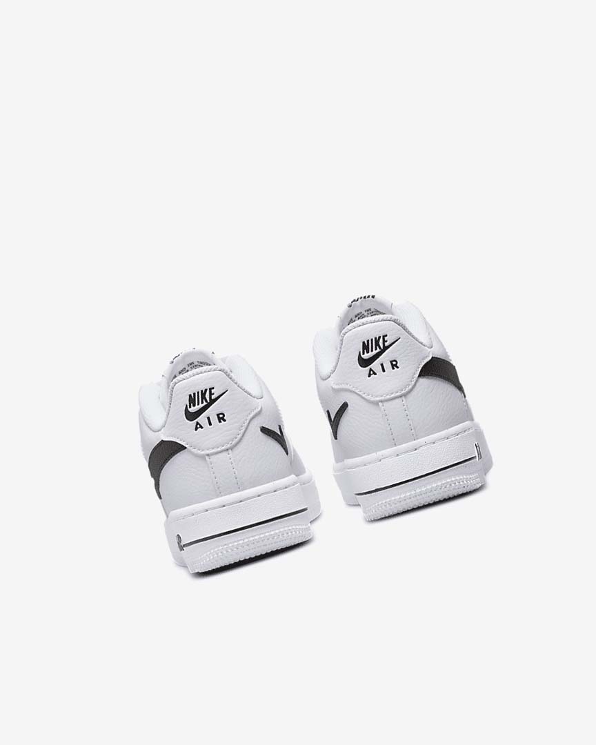 White / Black Nike Air Force 1 Boys' Sneakers | CA_2542
