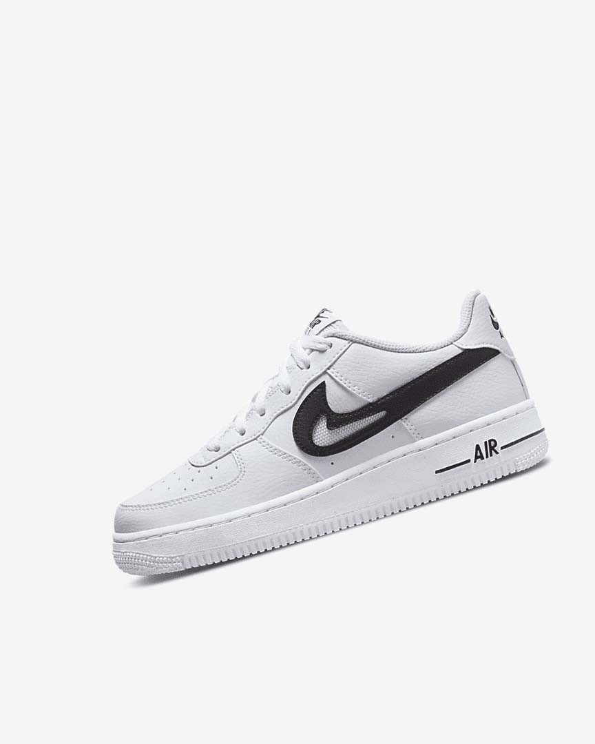 White / Black Nike Air Force 1 Boys\' Sneakers | CA_2542