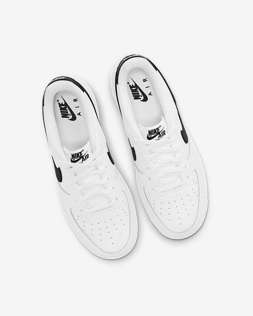 White / Black Nike Air Force 1 Boys' Sneakers | CA_5321