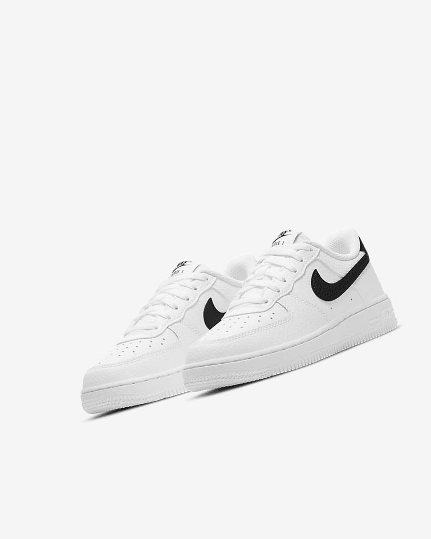 White / Black Nike Air Force 1 Boys' Sneakers | CA_5321