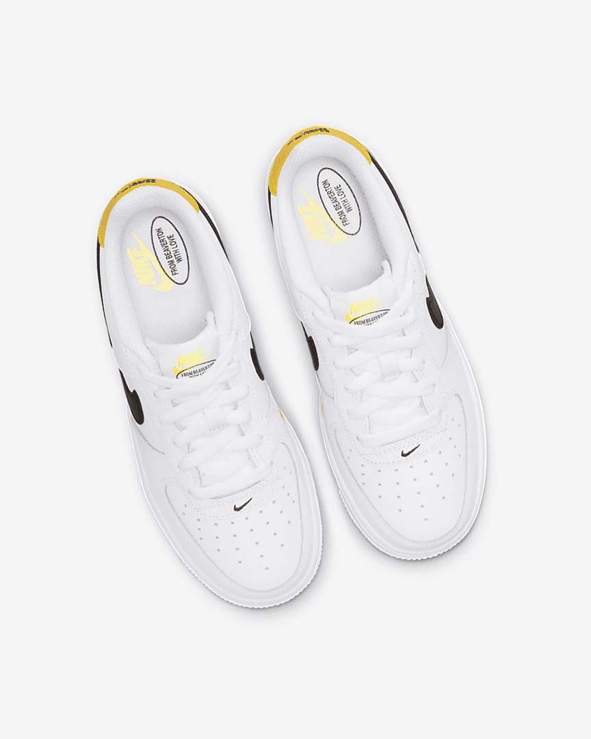 White / Black Nike Air Force 1 LV8 Boys' Sneakers | CA_2313