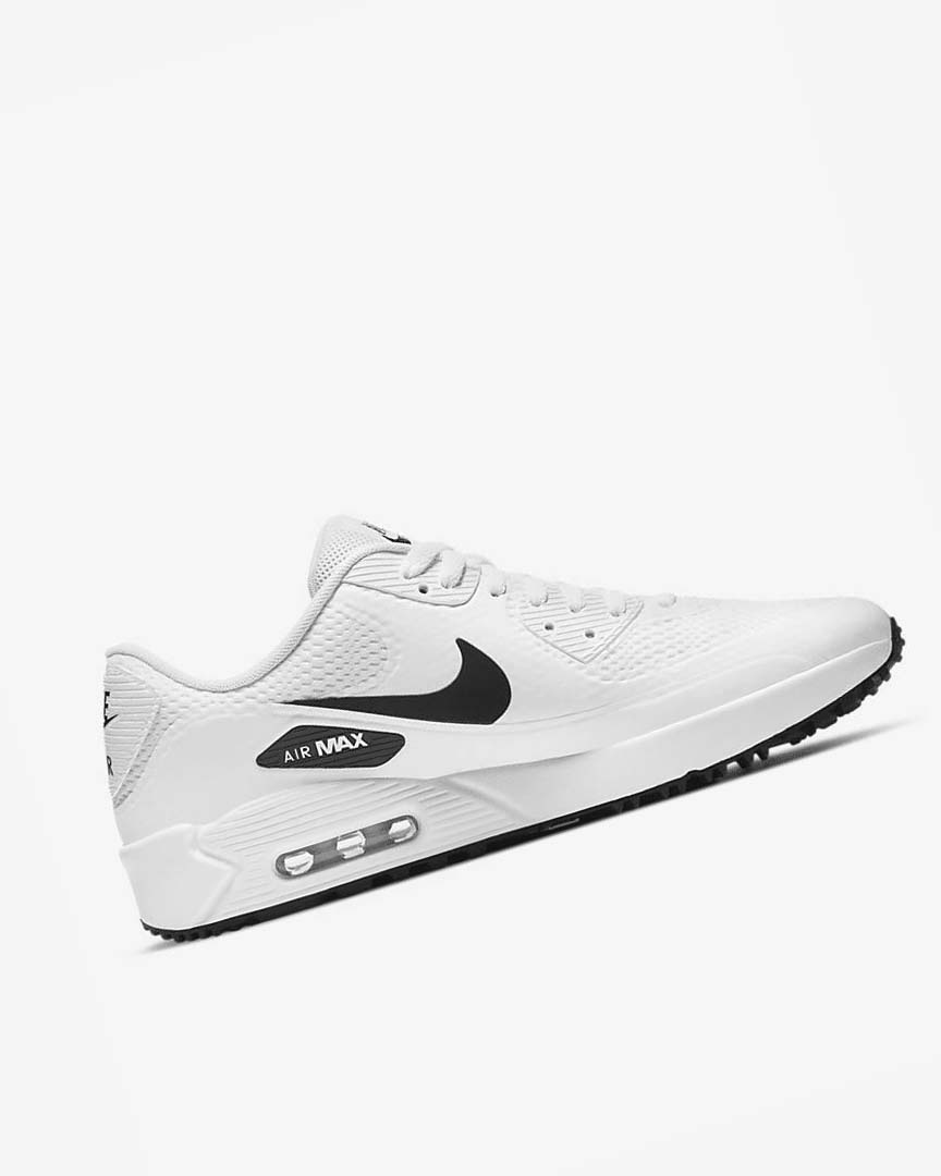 White / Black Nike Air Max 90 G Men's Golf Shoes | CA_2793