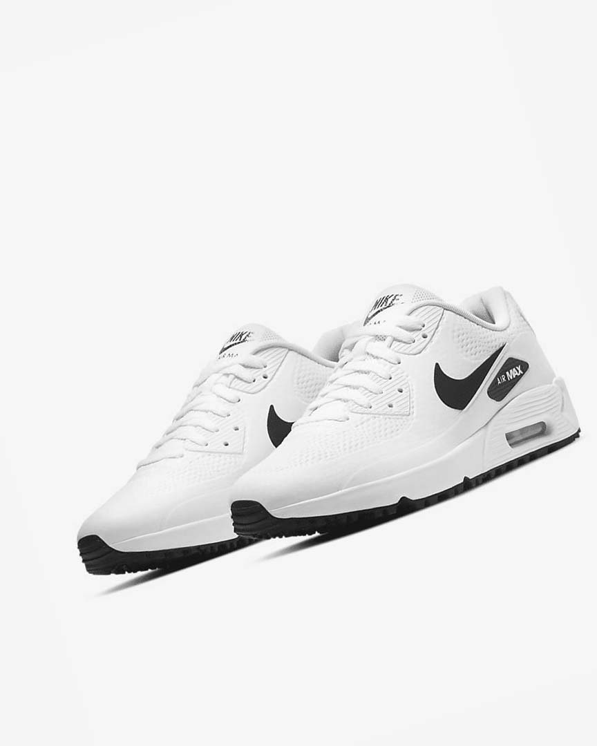 White / Black Nike Air Max 90 G Men's Golf Shoes | CA_2793