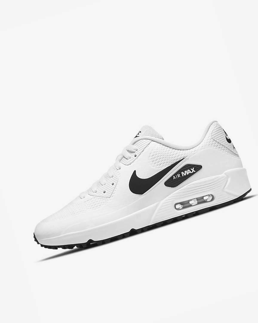 White / Black Nike Air Max 90 G Men\'s Golf Shoes | CA_2793