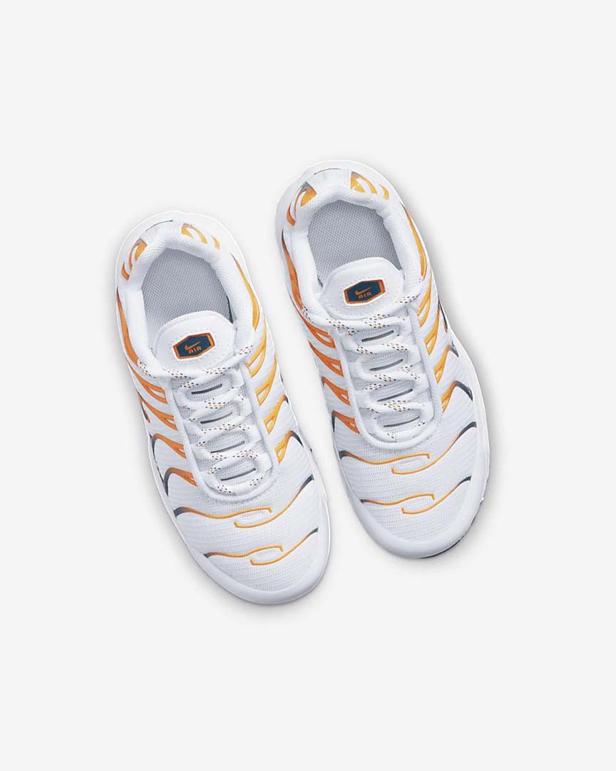 White / Black Nike Air Max Plus Boys' Sneakers | CA_4552