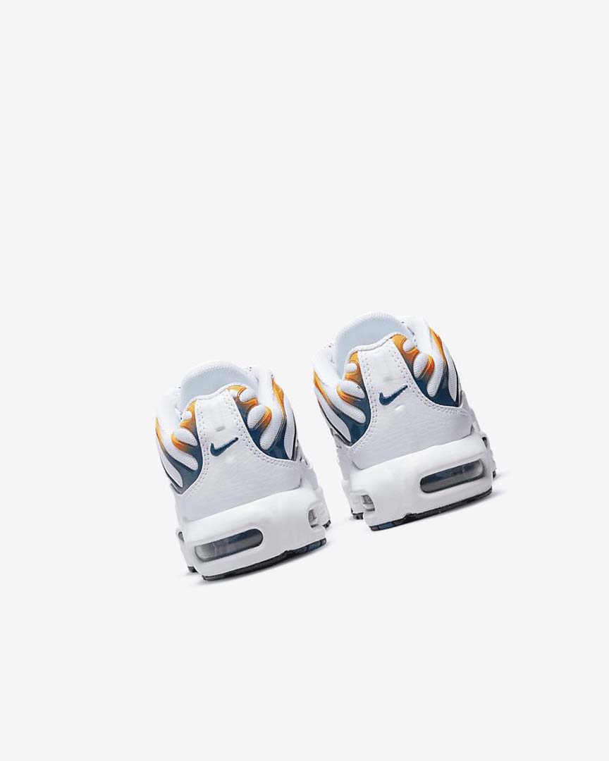 White / Black Nike Air Max Plus Boys' Sneakers | CA_4552