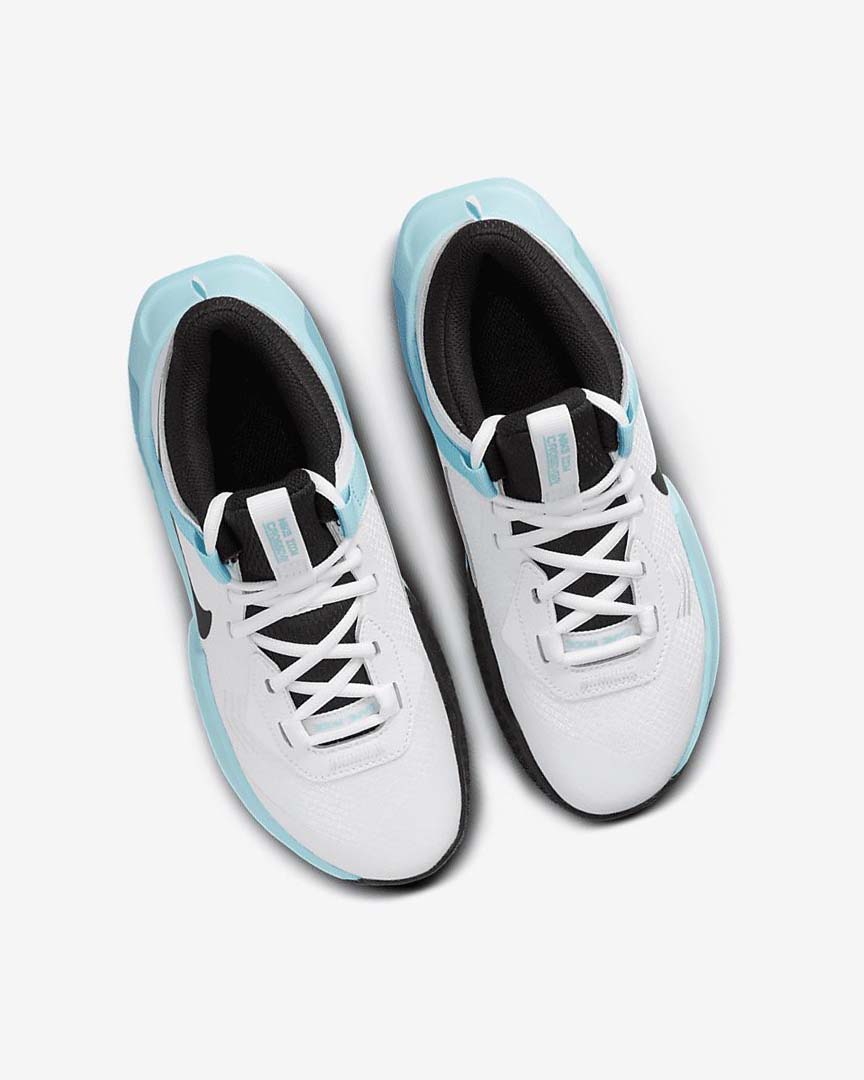 White / Black Nike Air Zoom Crossover Boys' Basketball Shoes | CA_4710
