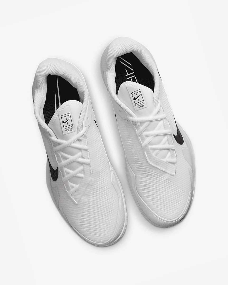 White / Black Nike Court Air Zoom Vapor Pro Men's Tennis Shoes | CA_4574