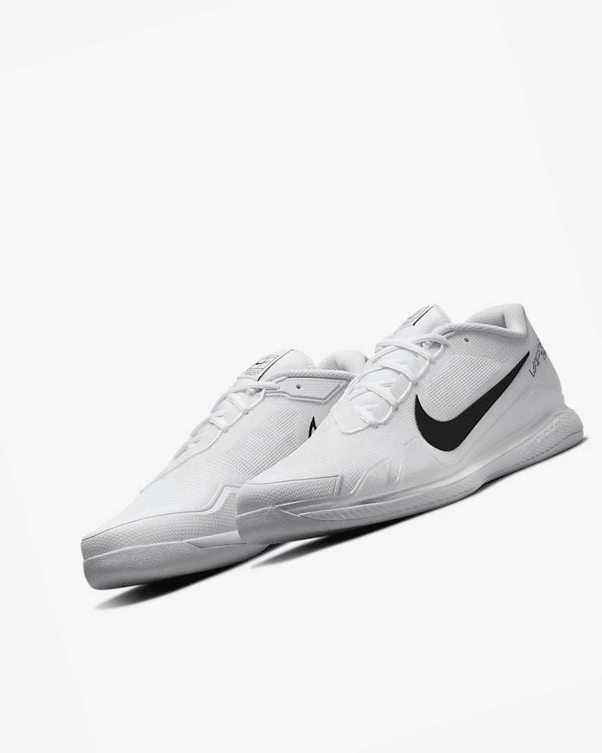White / Black Nike Court Air Zoom Vapor Pro Men's Tennis Shoes | CA_4574