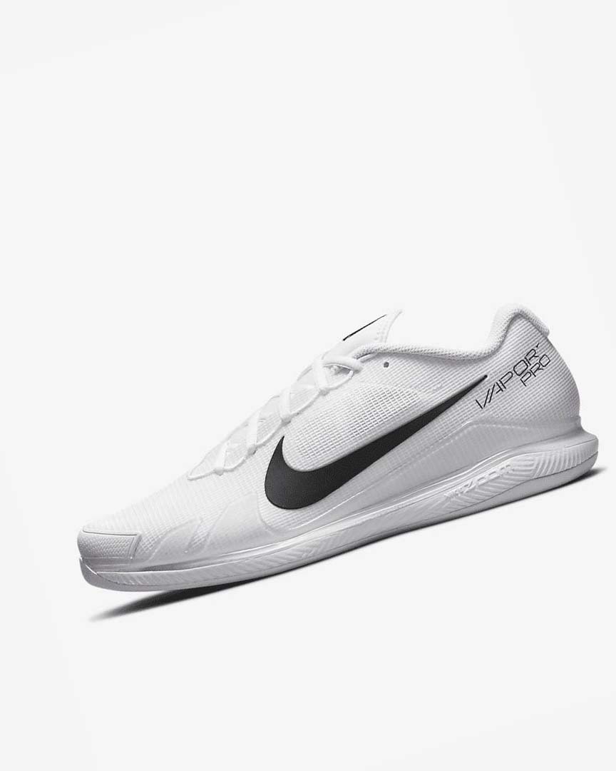 White / Black Nike Court Air Zoom Vapor Pro Men\'s Tennis Shoes | CA_4574