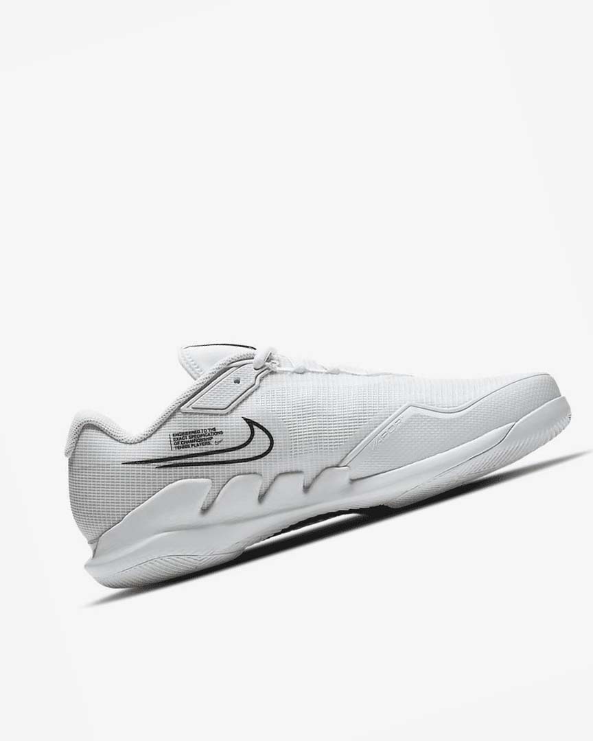 White / Black Nike Court Air Zoom Vapor Pro Men's Tennis Shoes | CA_4698