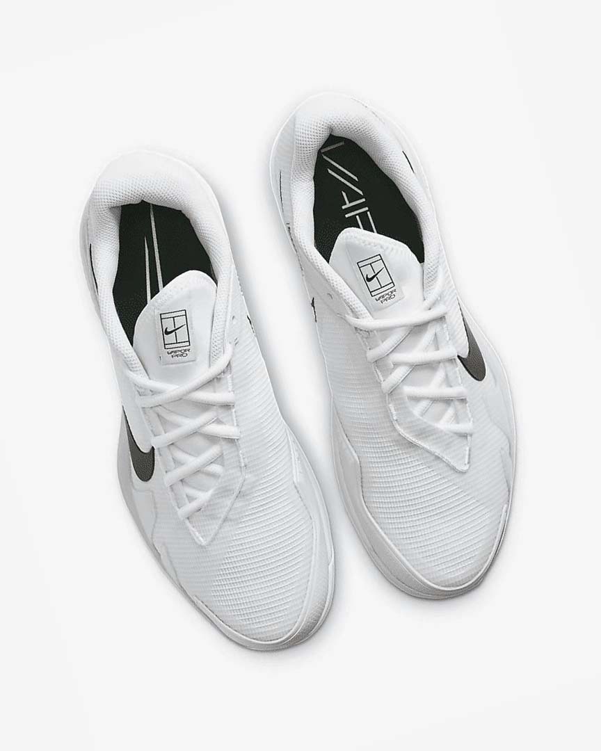 White / Black Nike Court Air Zoom Vapor Pro Men's Tennis Shoes | CA_4698