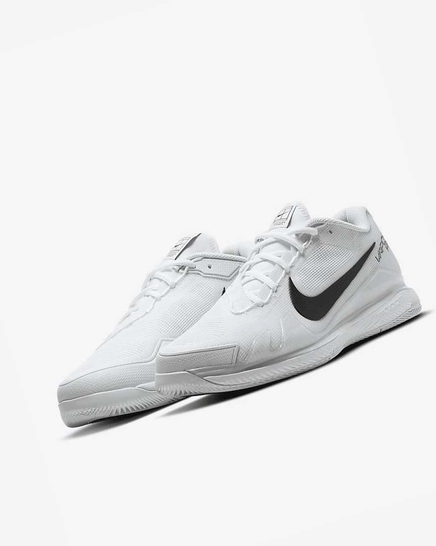 White / Black Nike Court Air Zoom Vapor Pro Men's Tennis Shoes | CA_4698