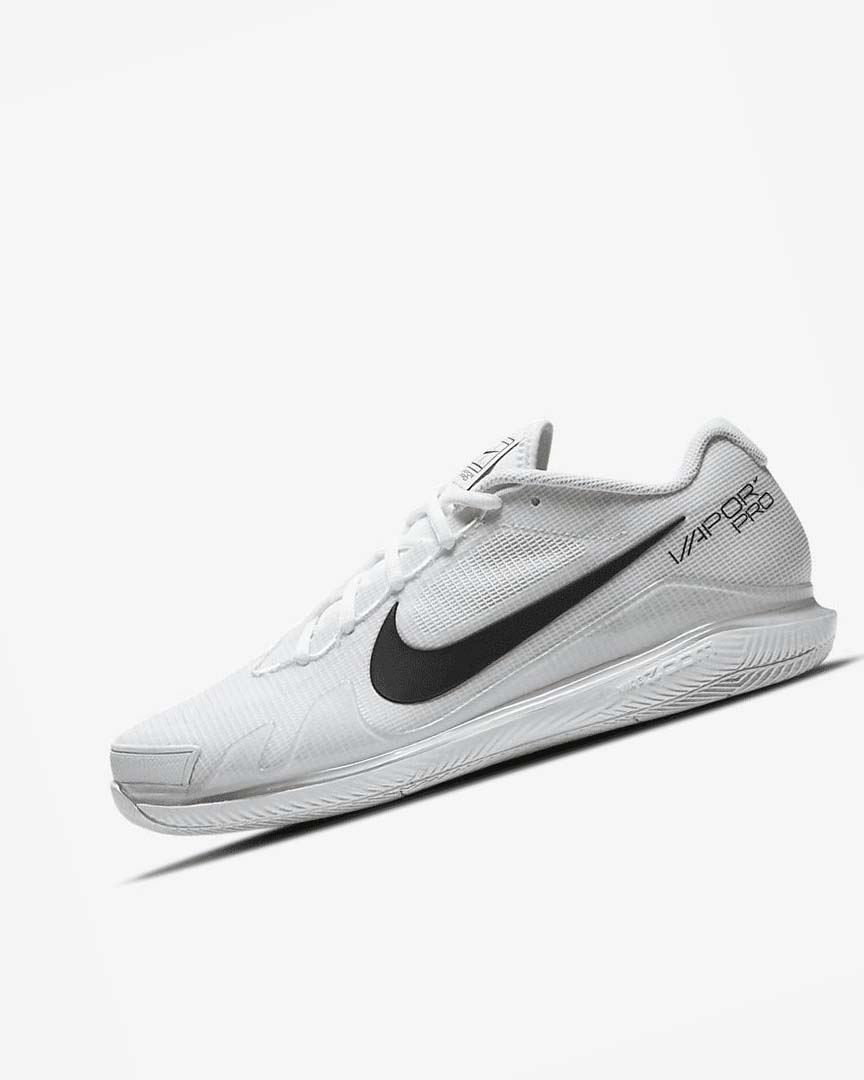 White / Black Nike Court Air Zoom Vapor Pro Men\'s Tennis Shoes | CA_4698