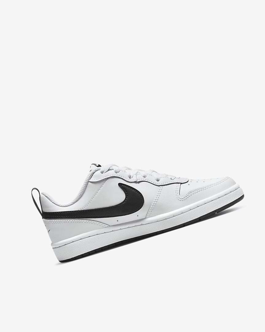 White / Black Nike Court Borough Low 2 Boys' Shoes | CA_5124