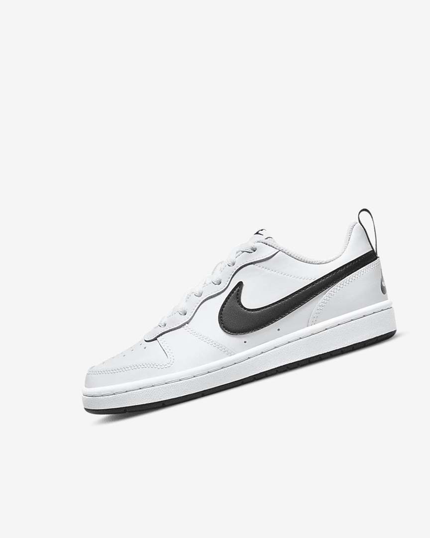 White / Black Nike Court Borough Low 2 Boys\' Shoes | CA_5124
