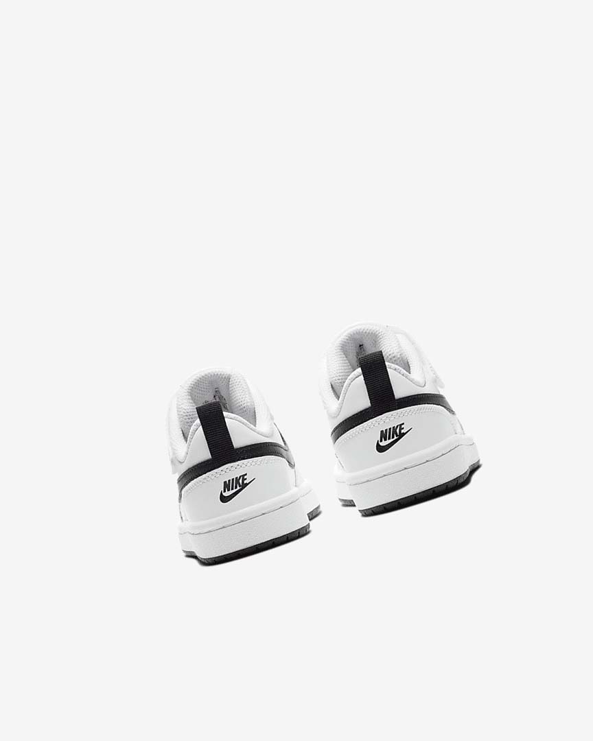 White / Black Nike Court Borough Low 2 Girls' Shoes | CA_4963