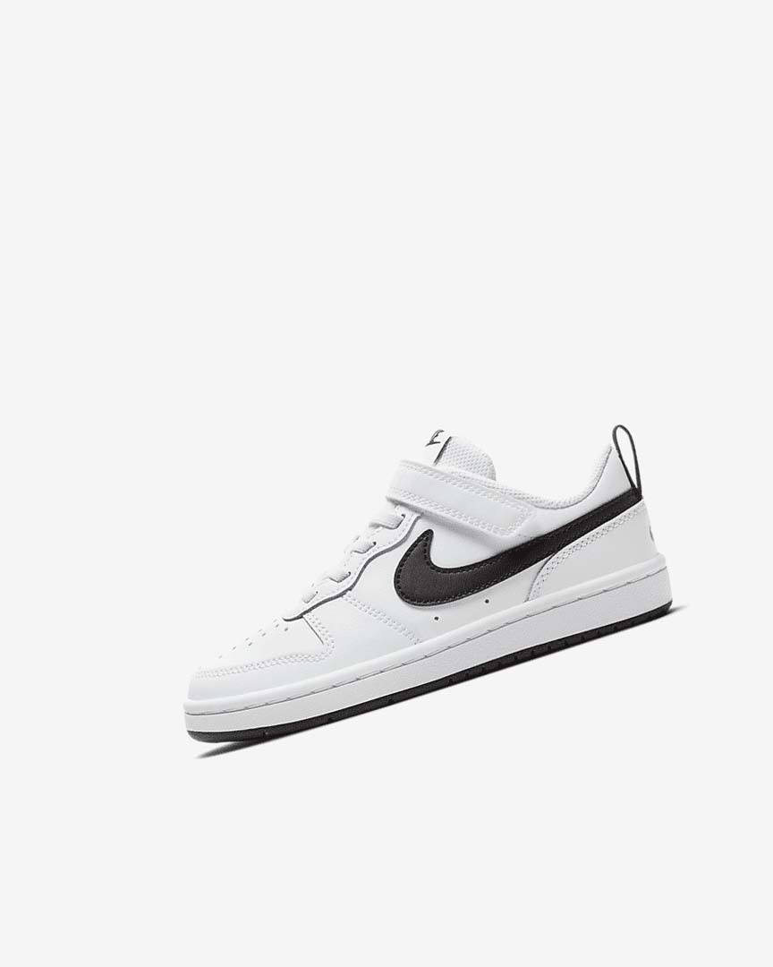 White / Black Nike Court Borough Low 2 Girls\' Shoes | CA_4963