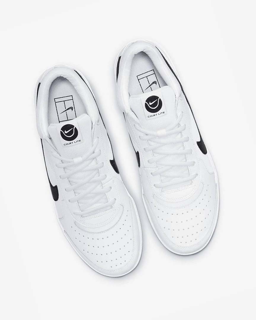 White / Black Nike Court Zoom Lite 3 Men's Tennis Shoes | CA_2308