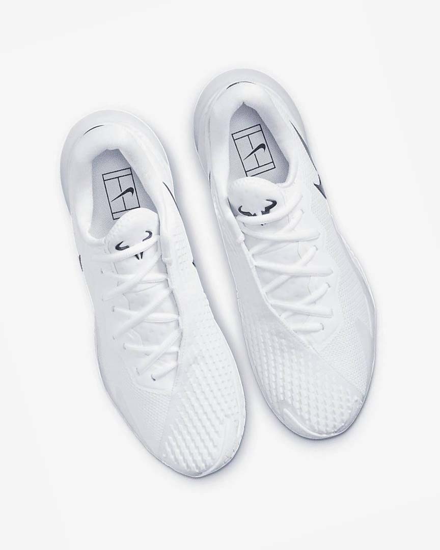 White / Black Nike Court Zoom Vapor Cage 4 Rafa Men's Tennis Shoes | CA_1138