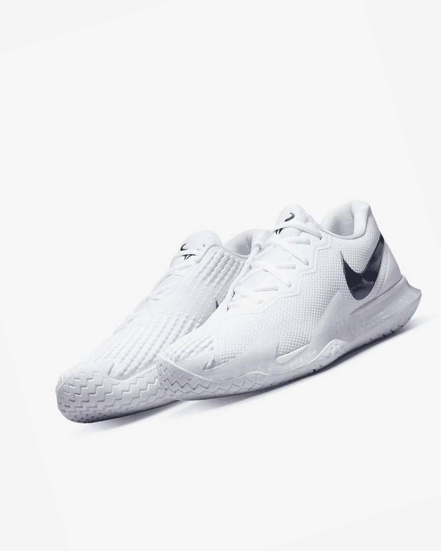 White / Black Nike Court Zoom Vapor Cage 4 Rafa Men's Tennis Shoes | CA_1138