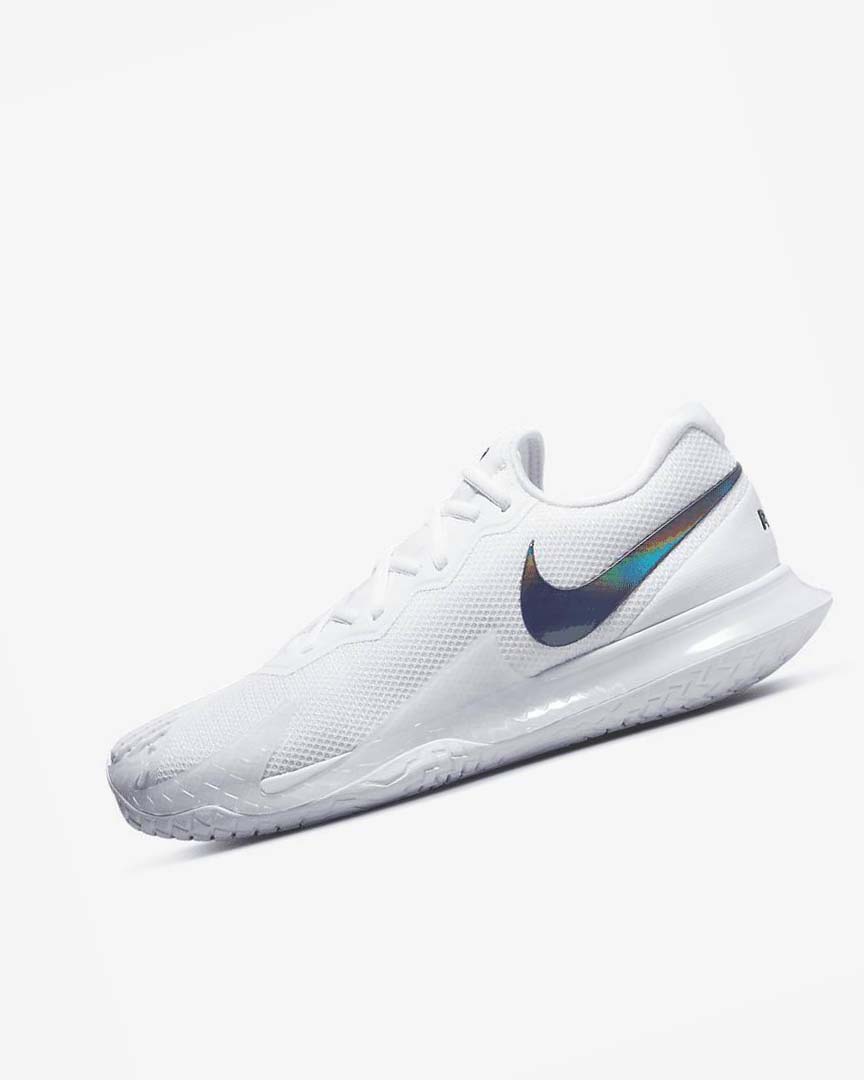 White / Black Nike Court Zoom Vapor Cage 4 Rafa Men\'s Tennis Shoes | CA_1138