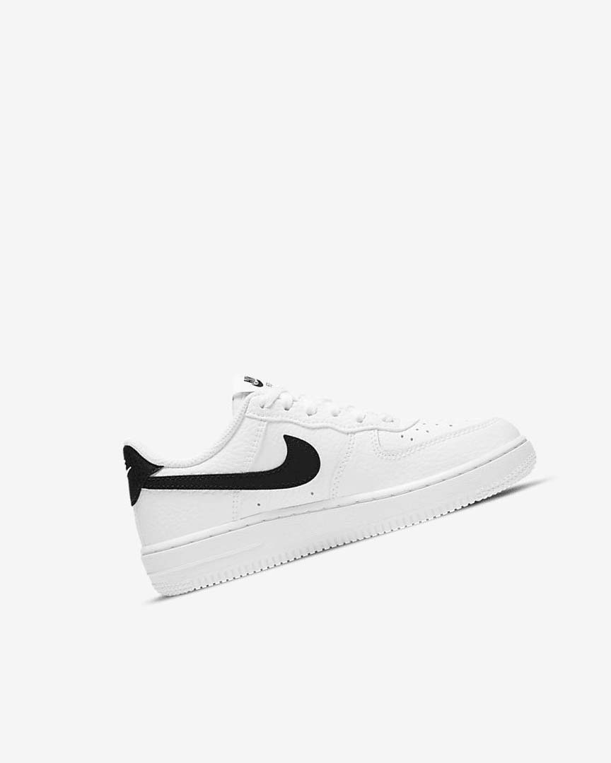 White / Black Nike Force 1 Boys' Shoes | CA_2505