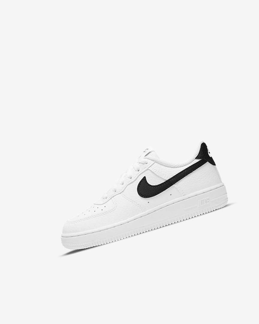White / Black Nike Force 1 Boys\' Shoes | CA_2505