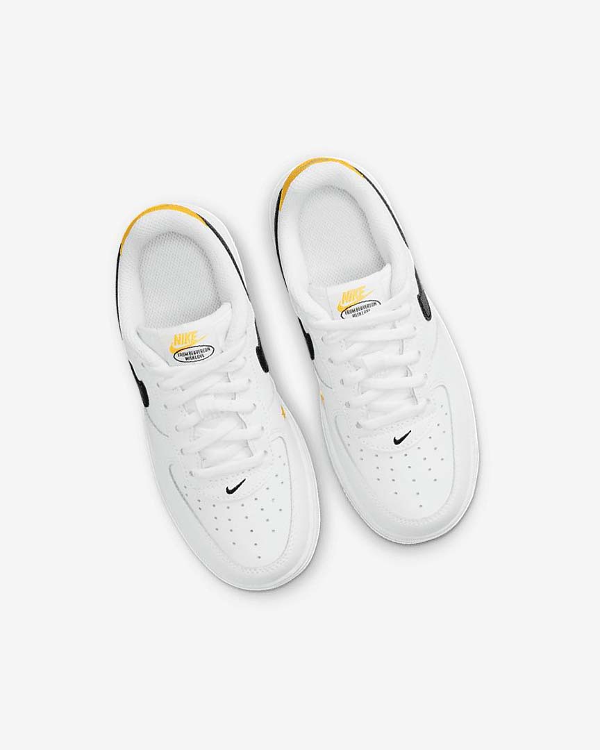 White / Black Nike Force 1 LV8 Boys' Shoes | CA_5487