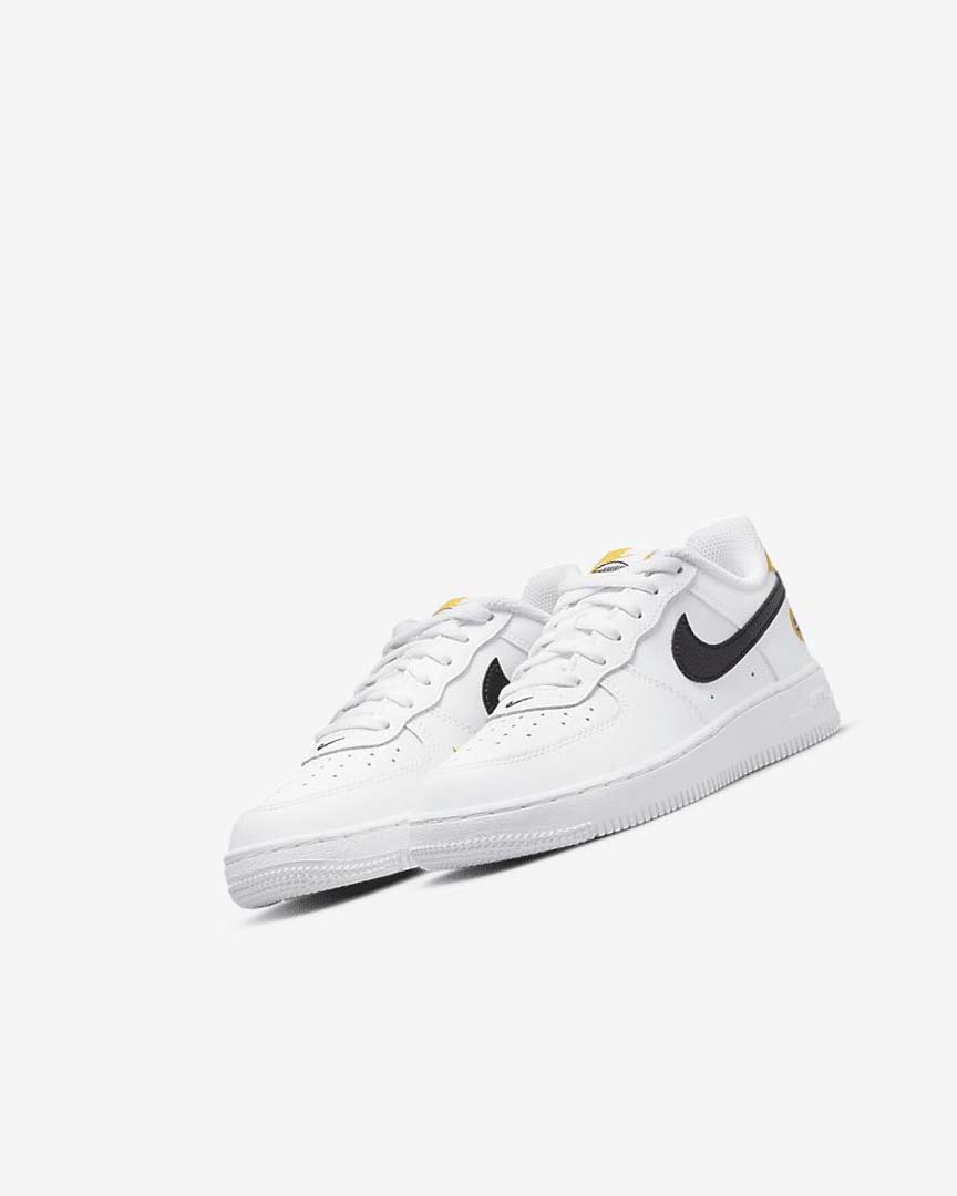 White / Black Nike Force 1 LV8 Boys' Shoes | CA_5487