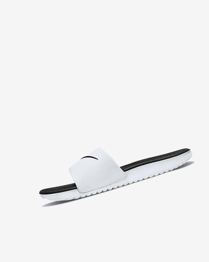 White / Black Nike Kawa Boys\' Slides | CA_2446