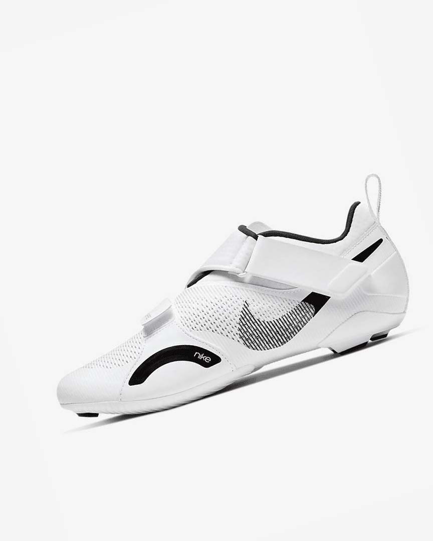 White / Black Nike SuperRep Cycle Men\'s Training Shoes | CA_4869
