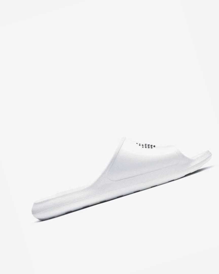 White / Black Nike Victori One Men's Slides | CA_4813