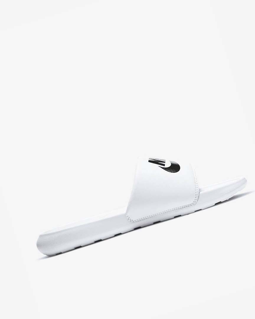 White / Black Nike Victori One Men's Slides | CA_5579