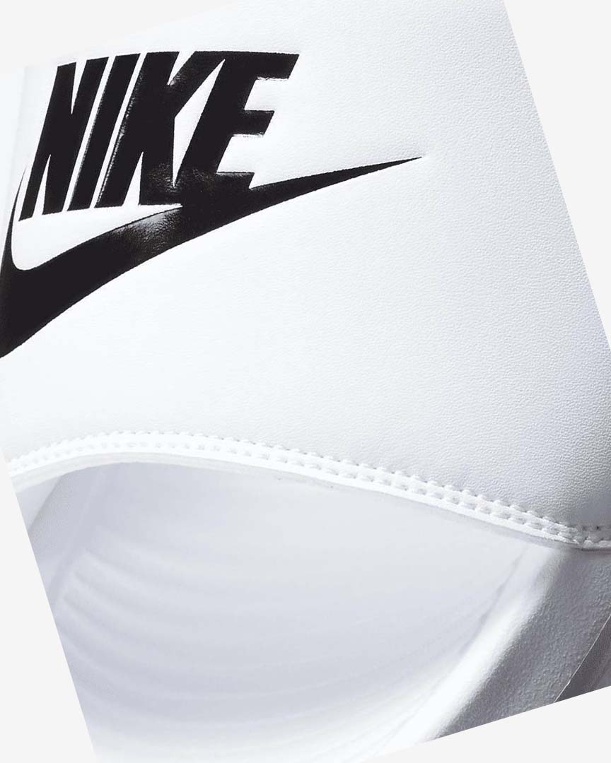 White / Black Nike Victori One Men's Slides | CA_5579