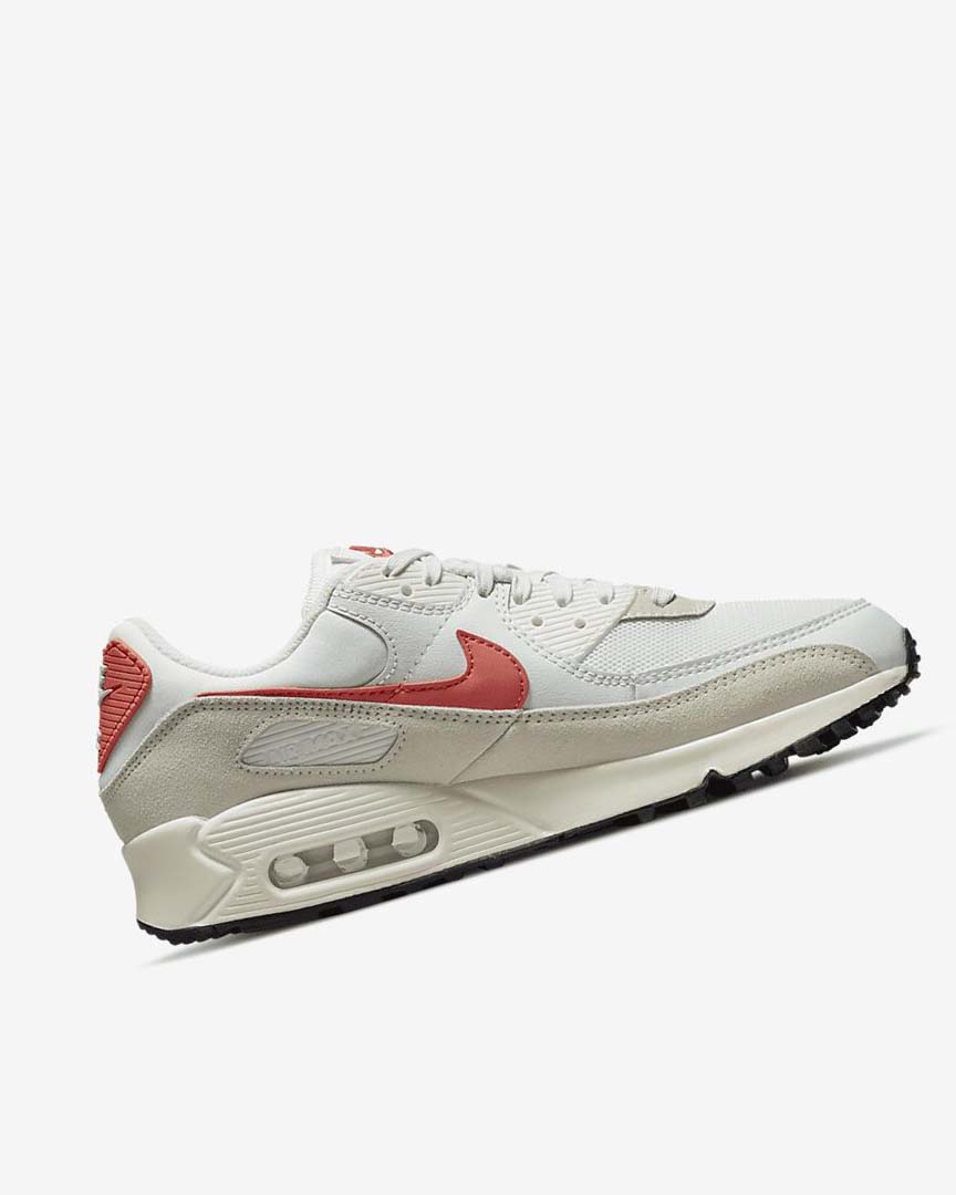 White / Black / Orange Nike Air Max 90 Women's Casual Shoes | CA_2373