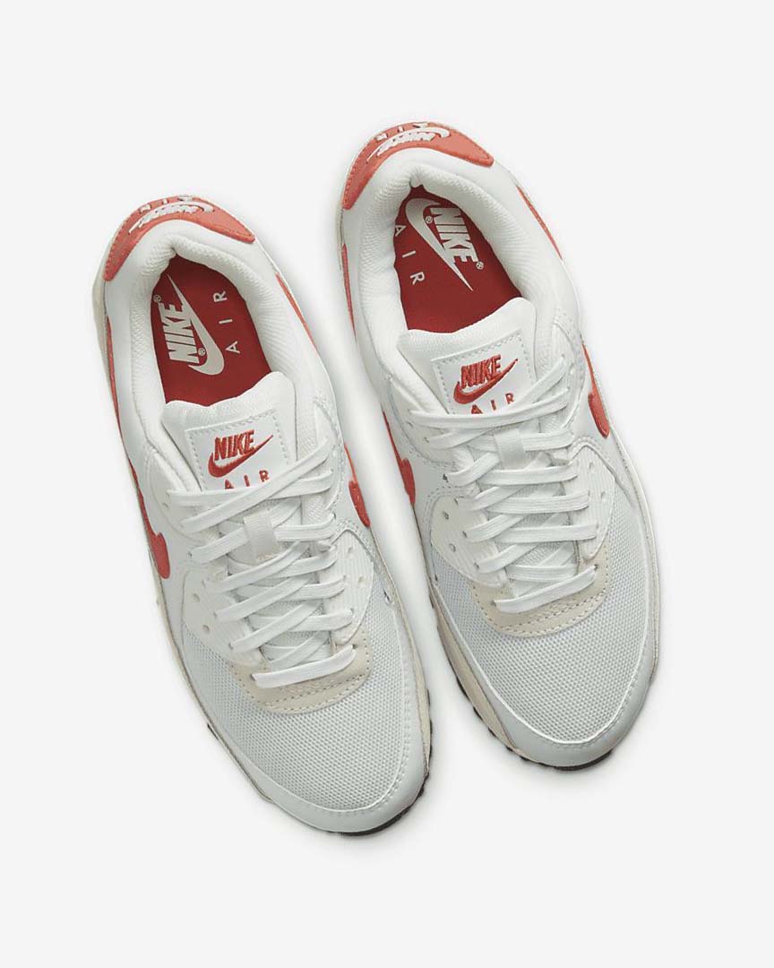 White / Black / Orange Nike Air Max 90 Women's Casual Shoes | CA_2373