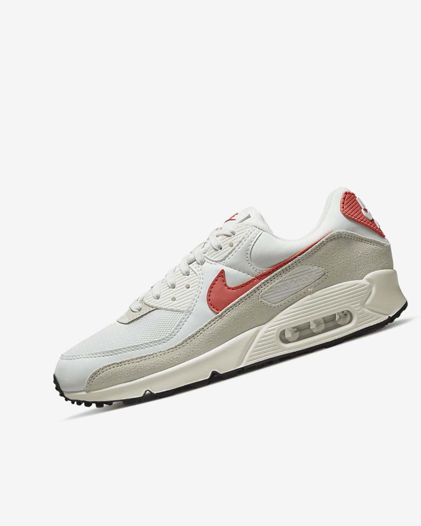 White / Black / Orange Nike Air Max 90 Women\'s Casual Shoes | CA_2373