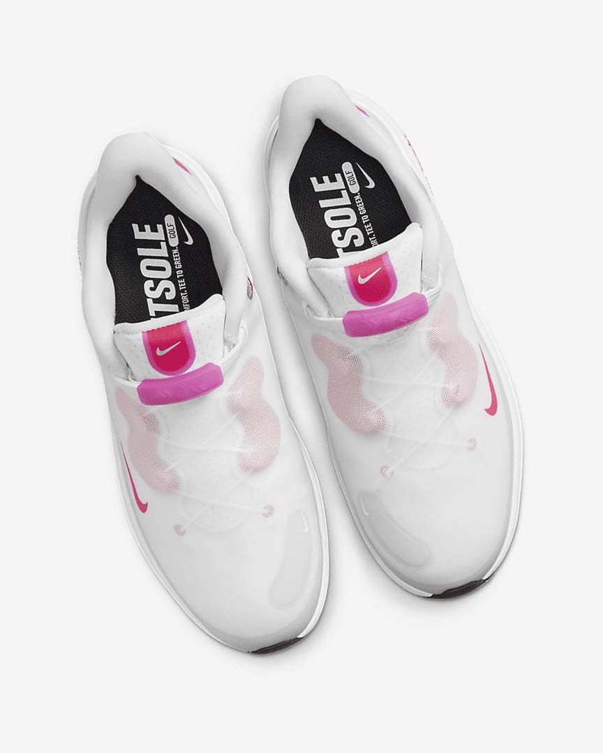 White / Black / Pink Nike React Ace Tour Women's Golf Shoes | CA_1204