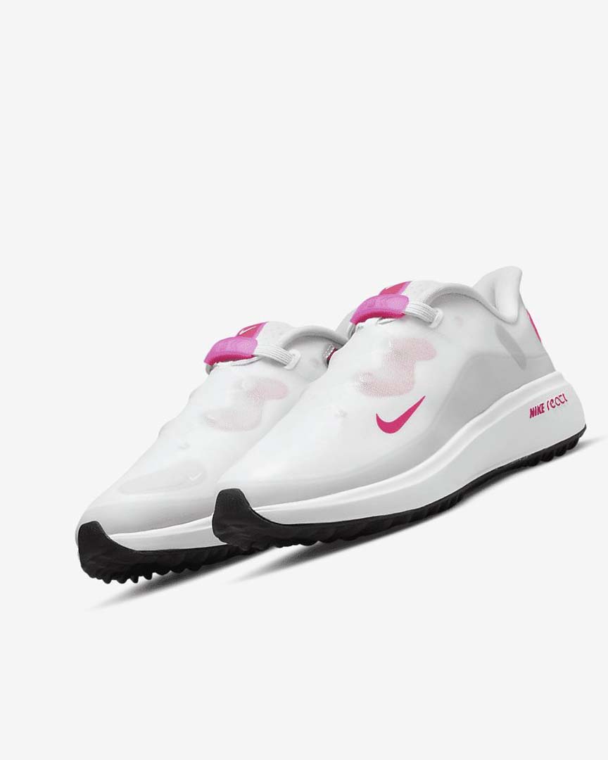 White / Black / Pink Nike React Ace Tour Women's Golf Shoes | CA_1204