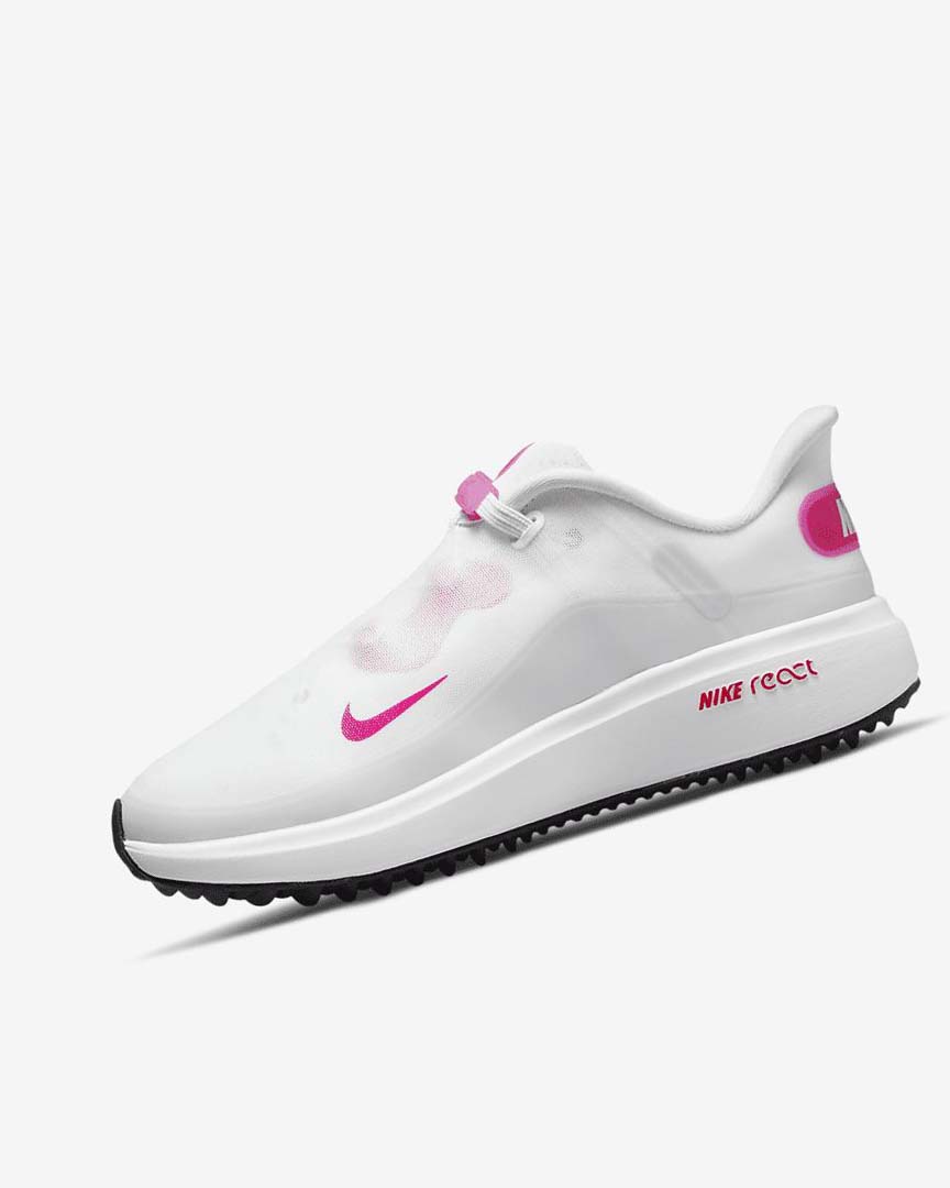 White / Black / Pink Nike React Ace Tour Women\'s Golf Shoes | CA_1204