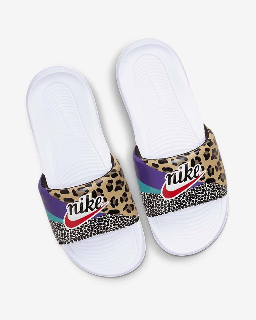 White / Black / Purple / Red Nike Victori One Women's Slides | CA_5152