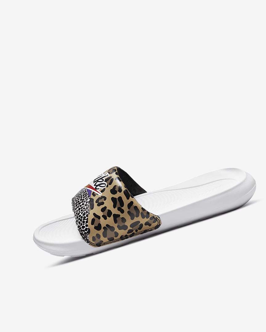 White / Black / Purple / Red Nike Victori One Women\'s Slides | CA_5152