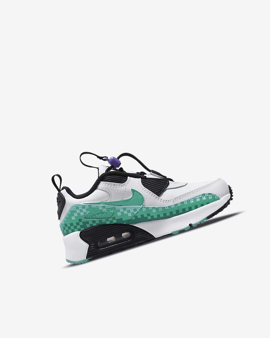 White / Black / Purple / Turquoise Nike Air Max 90 Toggle SE Boys' Casual Shoes | CA_5519