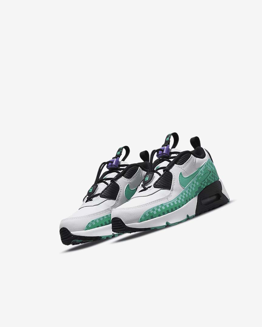 White / Black / Purple / Turquoise Nike Air Max 90 Toggle SE Boys' Casual Shoes | CA_5519