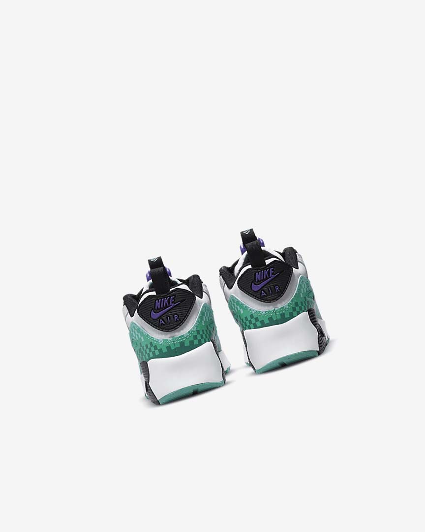 White / Black / Purple / Turquoise Nike Air Max 90 Toggle SE Boys' Casual Shoes | CA_5519
