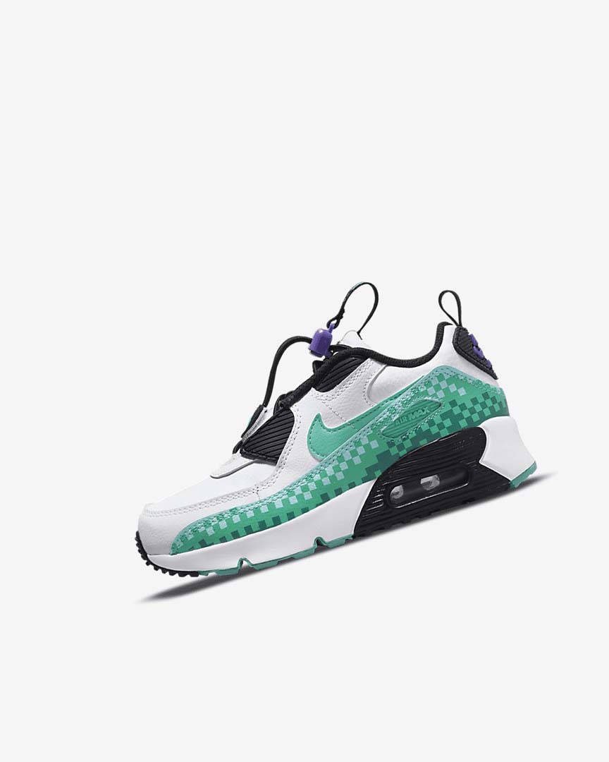 White / Black / Purple / Turquoise Nike Air Max 90 Toggle SE Boys\' Casual Shoes | CA_5519